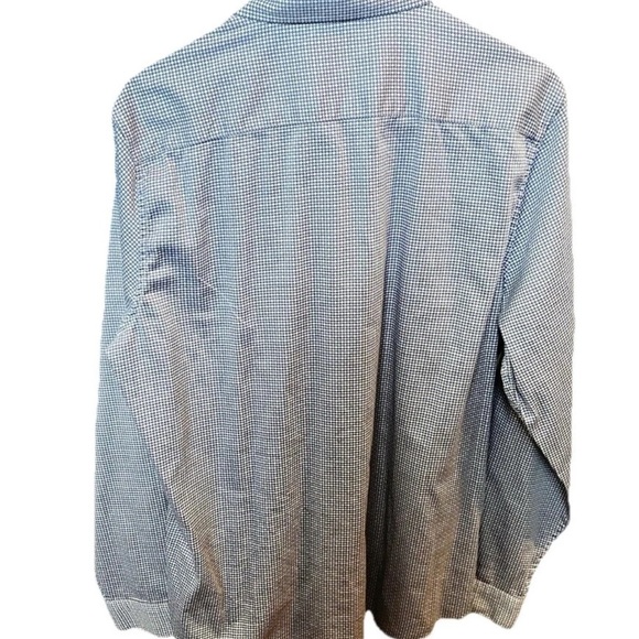 Tahari Men's Medium Shirt Regular Stretch Blue White Long Sleeve Button Up EUC - Picture 9 of 9
